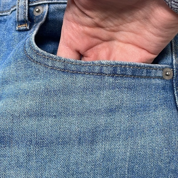 Everlane Jeans Women's 32 Blue Denim Bootcut Raw Hem Cropped - Picture 6 of 12